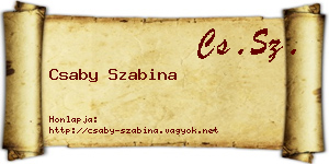 Csaby Szabina névjegykártya